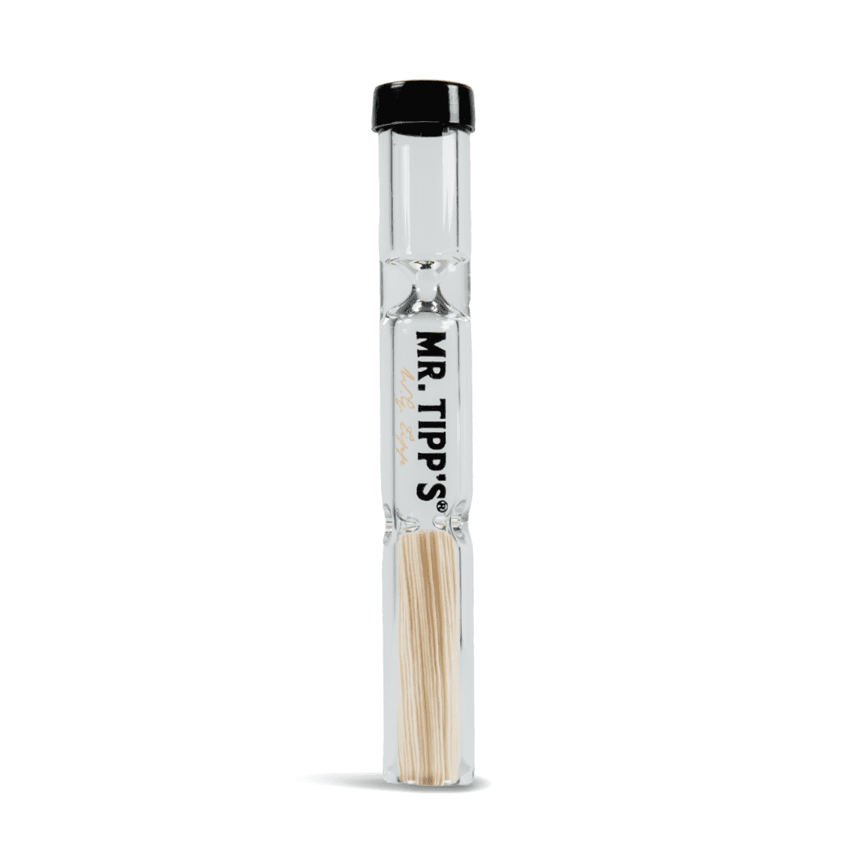 Mr Tipps Glass Tatser Chillum Pipes with Glass Filter with Corn Husk Stood